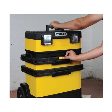 stanley metal tool box on wheels|stanley storage box with wheels.